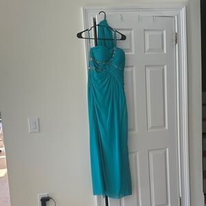 Chic One Shoulder Teal Dress